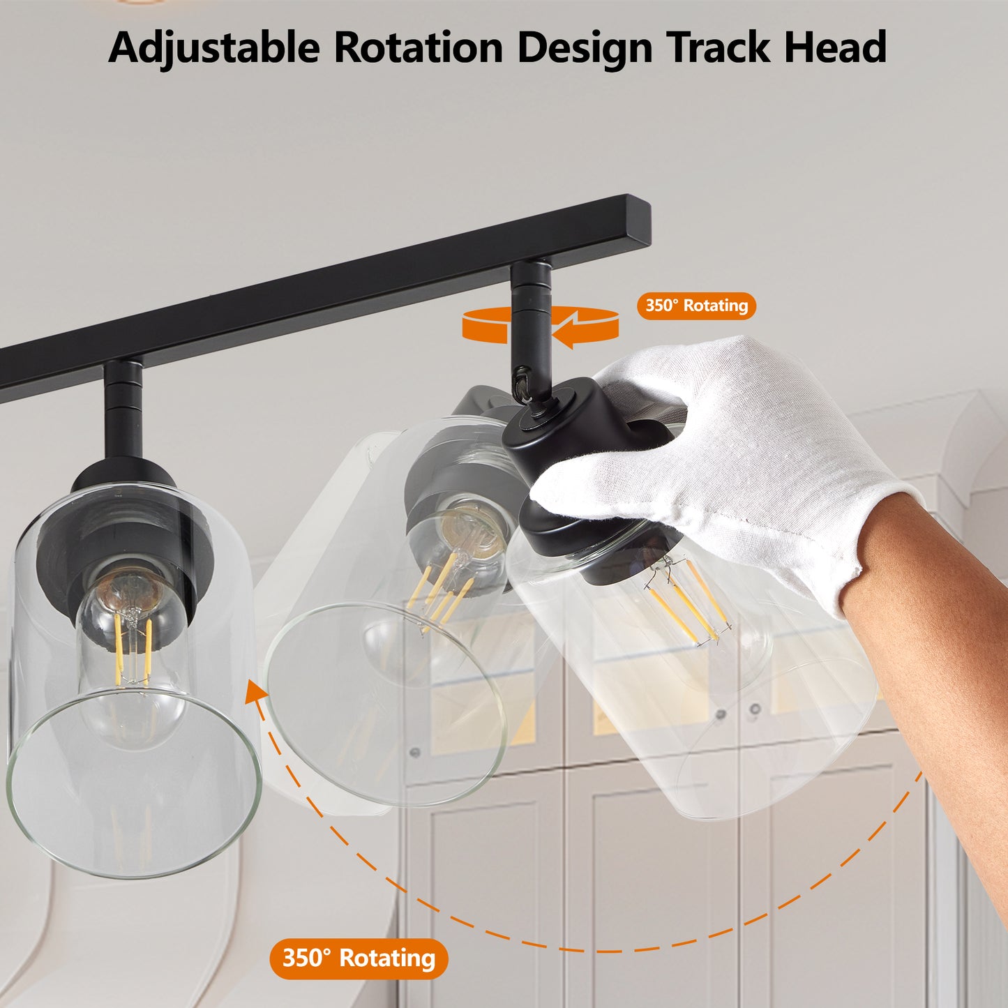 6-Light Track Lighting Kit - Black Adjustable Spotlight Fixture