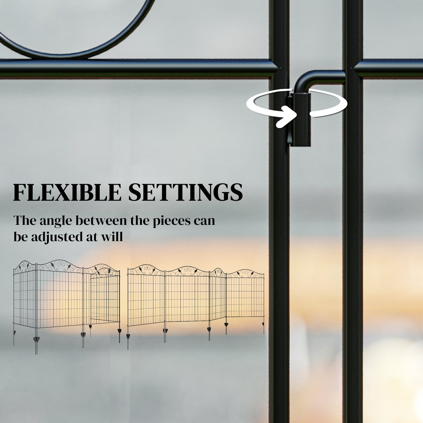 Folding Garden Fence 4-Pack - 44in x 12ft Border Edging