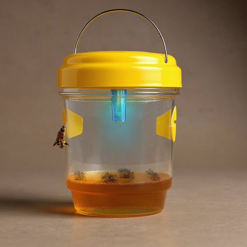 Solar Wasp Trap with UV Light - Outdoor Hanging Insect Catcher