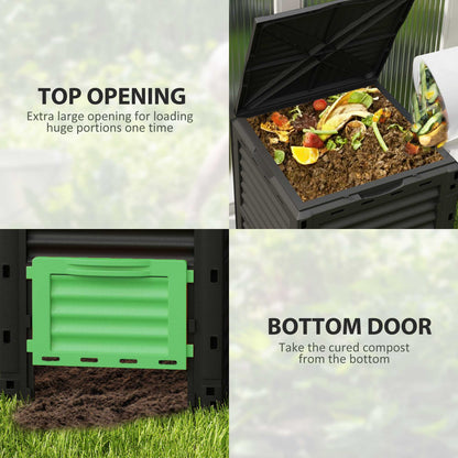 80 Gallon Garden Compost Bin - Large-Capacity Outdoor Composter