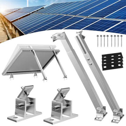 Adjustable Solar Panel Mounting Foot Brackets - 15-30Â° Tilt Set
