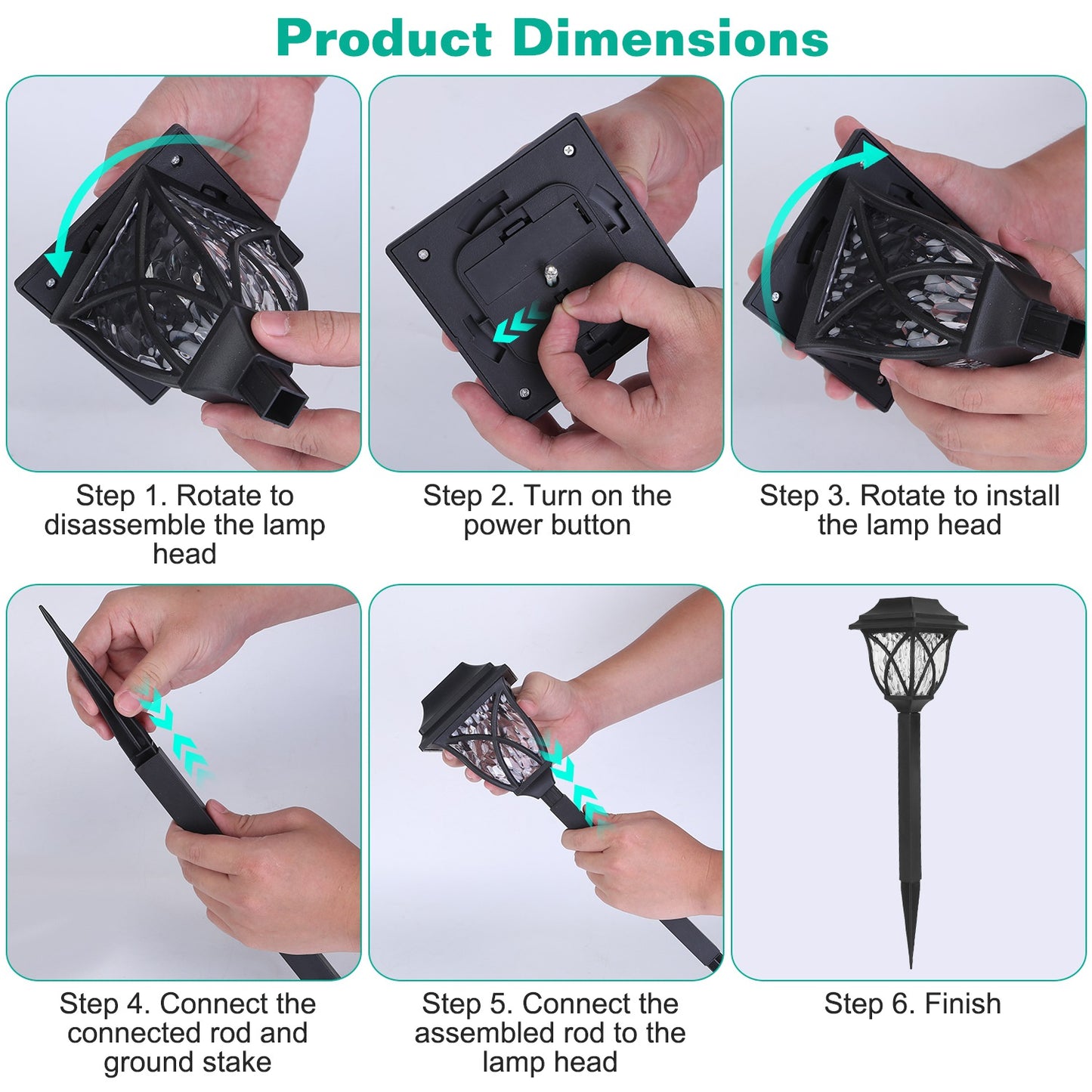 Solar Decorative Garden Stake Lamp - IP45 Waterproof Landscape