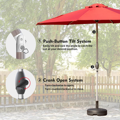 10ft Outdoor Patio Umbrella with Crank Tilt