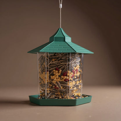 Gazebo Wild Bird Feeder - Large-Capacity 6-Port Hanging Station