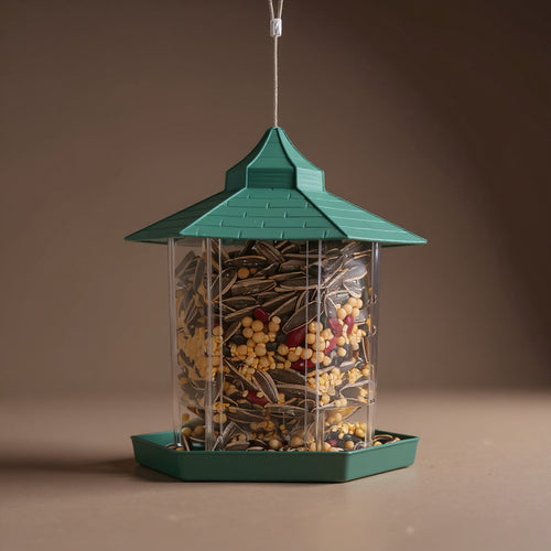 Gazebo Wild Bird Feeder - Large-Capacity 6-Port Hanging Station
