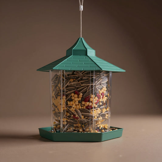 Gazebo Wild Bird Feeder - Large-Capacity 6-Port Hanging Station