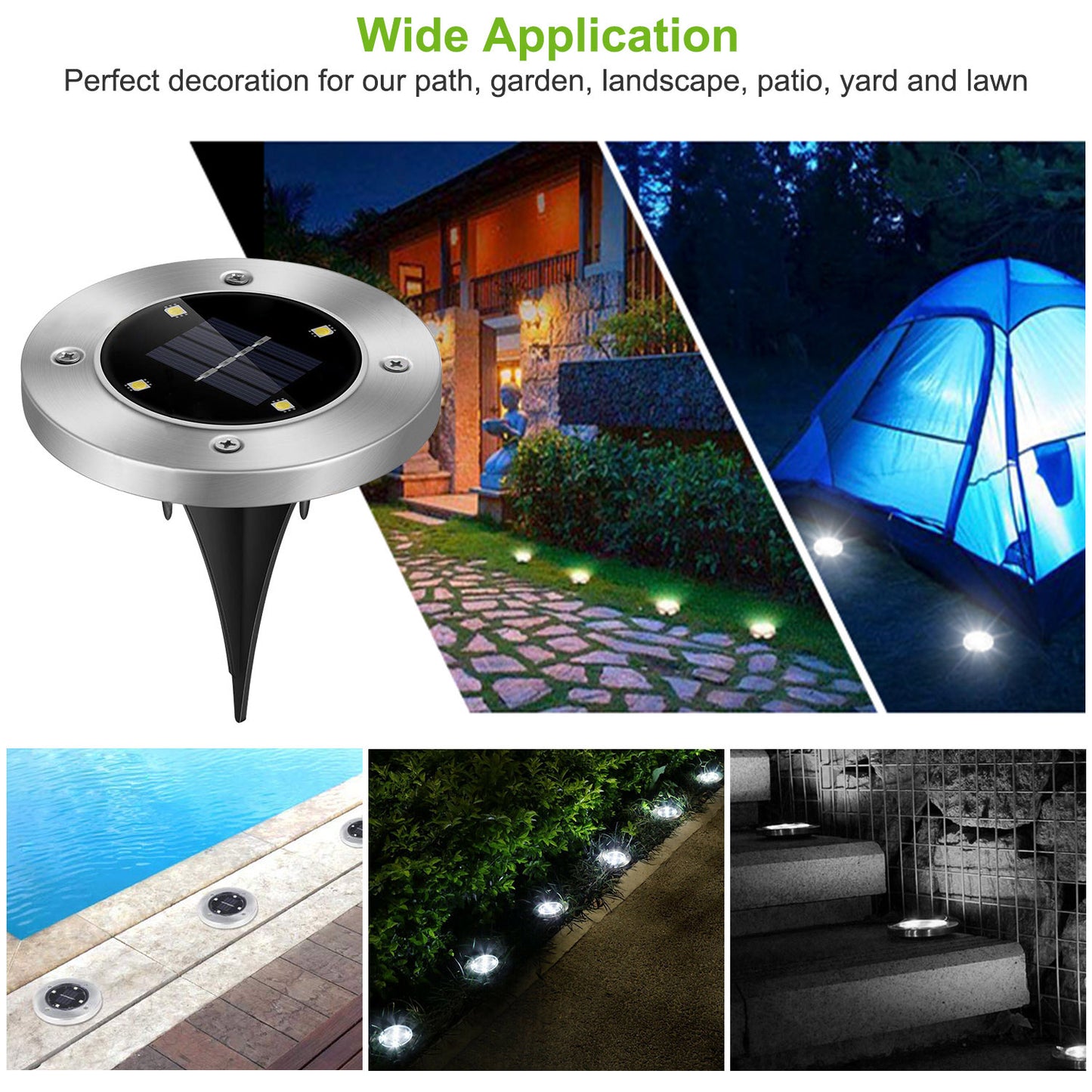 Solar In-Ground Deck Light - Waterproof Buried Path & Patio Lamp