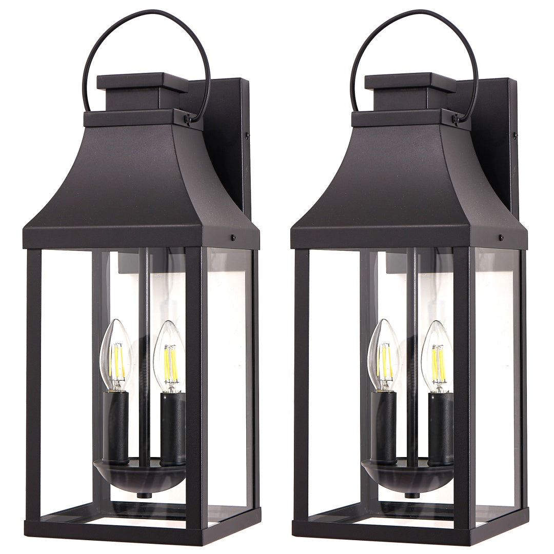 Outdoor Wall Sconce Lantern 20in - 2-Light Porch Fixture