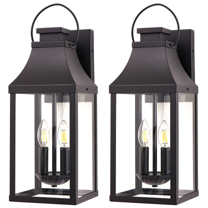 Outdoor Wall Sconce Lantern 20in - 2-Light Porch Fixture