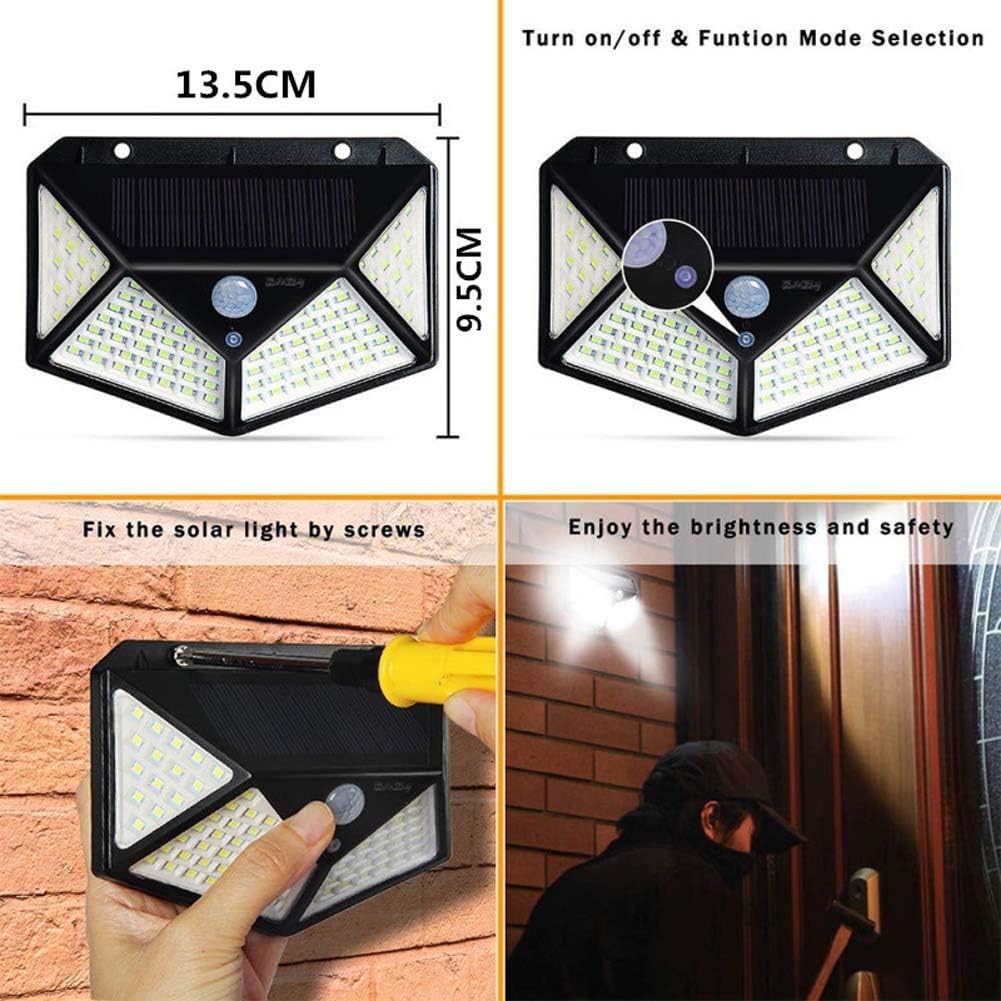 Solar Motion Sensor Light - 3 Modes, IP65 Outdoor Wall Mount