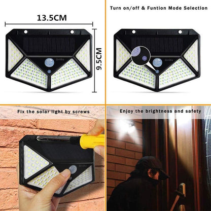 Solar Motion Sensor Light - 3 Modes, IP65 Outdoor Wall Mount