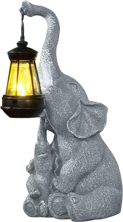 Solar Elephant Figurine Light - Front Porch Garden Decor